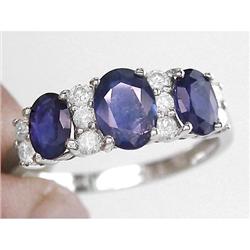 Men's Certified 22.50 ct Green Amethyst & Sapphire Ring