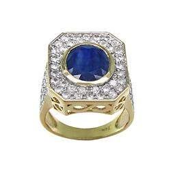 Vintage 2.25 ct Sapphire, Emerald & Ruby Ring 14kt Gold