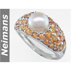Certified 1.50 ct Sapphire & Diamond 3 Stone Ring 14kt