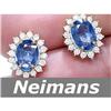 Image 1 : Gem 1.50 ct Emerald & Diamond Stud Earrings 14k
