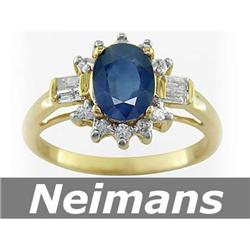 Certified Gem 2.00 ct Sapphire & Diamond Ring 14kt Gold