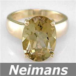 Top Gem 3.50 ct Certified Citrine & VS Diamond Ring 14K