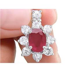 Vintage Certified 3.75 ct Sapphire & Ruby Pendant 14kt