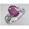 Image 1 : Art Deco 2.75 ct Certified Ruby & Diamond Ring 14k Gold