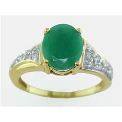 2.25 ct Green Sapphire & Diamond Ring 14kt Gold