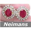 Image 1 : USGL Certified 9.00 ct Ruby & Diamond Stud Earrings 14k