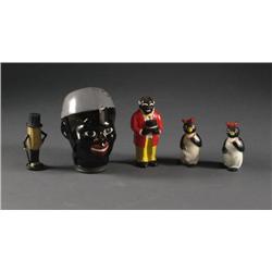 FRENCH GLASS CANDY JAR CELLULOID SHAKERS S&P