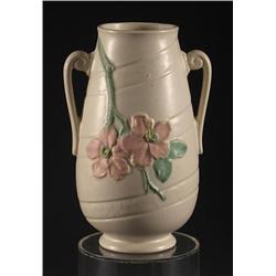 WELLER WHITE DOGWOOD VASE 8.5'' H