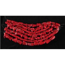 CORAL BEADS 7 -17'' LONG STRANDS