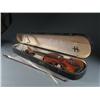 Image 1 : VIOLIN & WOOD CASE MAHOGANY MOTHER OF PEARL