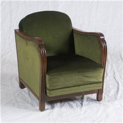 CIRCA 1930 WALNUT ART DECO ARMCHAIR