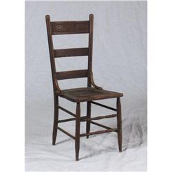 CIRCA 1880 OAK SIDE CHAIR