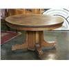 Image 1 : CIRCA 1900 AMERICAN TIGER OAK ROUND DINING TABLE