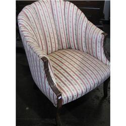 REGENCY STYLE CARVED MAHOGANY ARMCHAIR