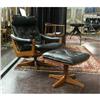 Image 1 : SODA MOBLER NORWEGIAN TEAK ARMCHAIR AND OTTOMAN