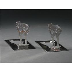 FORBES SILVER CO DIVING TROPHY BOOKENDS