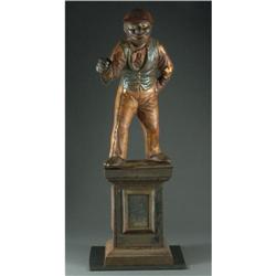LAWN OR YARDELL JOCKEY STATUE ON PEDESTL