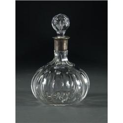 CRYSTAL DECANTER WITH SILVER SLEEVE