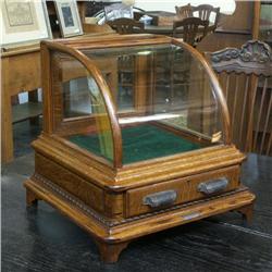 JW WINCHESTER DOMED GLASS OAK DISPLAY CASE