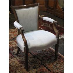 NEO CLASSICAL STYLE WALNUT ARMCHAIR