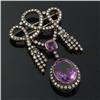 Image 1 : GOLD AND SILVER DIAMOND & AMETHYST BROOCH