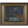 Image 2 : OIL WOODLAND RIVER SCENE ANTIQUE