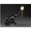 Image 1 : ELEPHANT BRONZED SPELTER ELEPHANT SWING ARM CLOCK