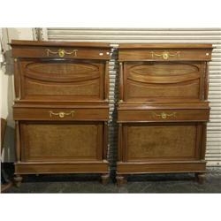 CIRCA 1900 PAIR FRENCH EMPIRE TWIN BEDS