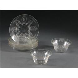 GLASSWARE MONOGRAM ''R'' RALSTON SAN FRANCISCO