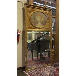 FRENCH 1890'S TRUMEAU PAINTING AND BEVELED MIRROR