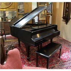MELVILLE CLARK BABY GRAND PIANO AND BENCH
