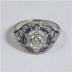 PLATINUM FILLIGREE RING SAPPHIRES