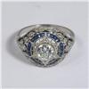 Image 1 : PLATINUM FILLIGREE RING SAPPHIRES