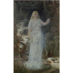 OIL ARTHUR HOWES WEIGALL LADY OF THE LAKE