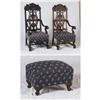 Image 1 : PAIR ENGLISH WALNUT BAROQUE HIGHBACK ARMCHAIRS