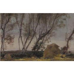 OIL WILLIAM WILLS HAYSTACK ANTIQUE