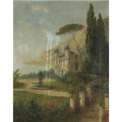 OIL A.L. TERNI / GEORG FISCHOF ITALIAN LANDSCAPE