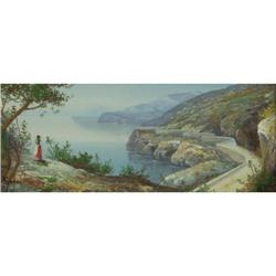 GOUACHE MARIA GIANNI STRADA POSITANO AMLAFI