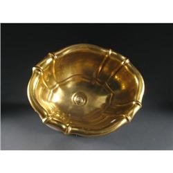 SHERLE WAGNER BURNISHED GOLD PORCELAIN SHELL BASIN
