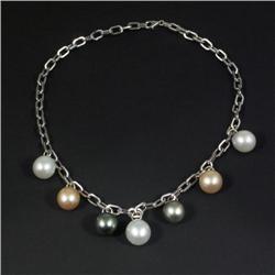 SOUTH SEAS PEARL & 14k WHITE GOLD NECKLACE