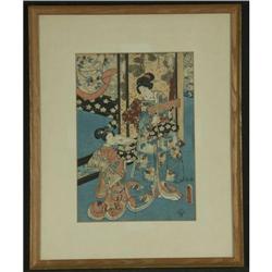 JAPANESE WOODBLOCK KUNISADA UTAGAWA