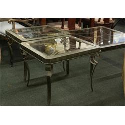 PAIR CLASSICAL WROUGHT IRON END TABLES