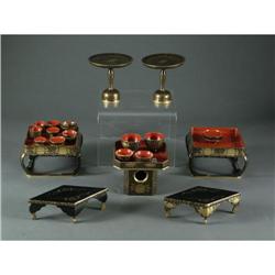JAPANESE LACQUER CHILD'S GIRL'S DAY TEA SET
