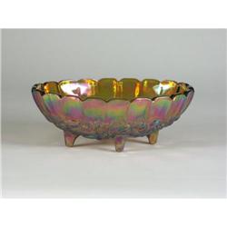 ORANGE CARNIVAL GLASS LARGE CONSOLE BOWL FRUITS