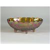 Image 1 : ORANGE CARNIVAL GLASS LARGE CONSOLE BOWL FRUITS