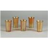 Image 1 : FIVE MARIGOLD CARNIVAL GLASS TREE BARK TUMBLERS