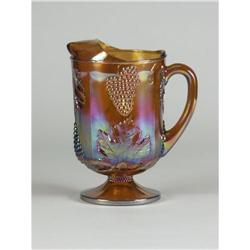 MARIGOLD HARVEST GRAPE CARNIVAL GLASS PITCHER