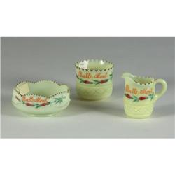 MONTANA SOUVENIR CUSTARD GLASS ITEMS