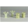Image 1 : FOUR PIECES CUSTARD GLASS CANDLE HOLDERS TUMBLERS