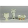 Image 1 : MCKEE CUSTARD GLASS CREAMER + UNSIGNED VASE & BOWL